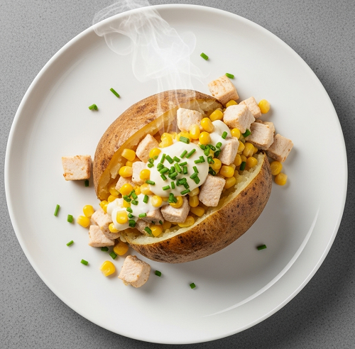 Baked Potato With Chicken Mayo & Sweetcorn 